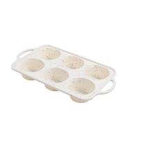 Food Grade Flexible Baking Tray with Metal Frame Heat Resistant Oven Safe Muffin Mold Easy Releases Speckled Design 1 beige