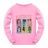 5300 Kids Girls KATSEYE Print Long Sleeves T-Shirt 170cm rožinė