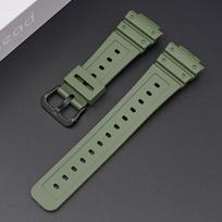 Rubber Strap for Casio G SHOCK GA 2100 DW-5600 Sport Bracelet Watch Band Stainless Steel Buckle TPU 16mm Replacement  Wristband black