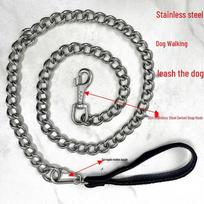 Nerūdijančio plieno Anti-Bite šuns pavadėlis - Patvarus grandininis pavadėlis mažiems ir dideliems šunims Medium Dogs (40-80 lbs) Malinois/German Shepherd