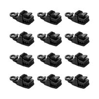 12PCS Multifuntional Tent Clamps Windproofs Camping Fasteners Plastic Texture for Securing Camping and Outdoor Shelters 1 black