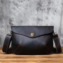 Retro Rankinė Odinė Vyriška Peties Rankinė Viršutinio Sluoksnio Karvės Oda Madinga Delninukė Laisvalaikio Peties Messenger Bag 8 Colių Ipad Dėl NZPJ tamsiai ruda spalva