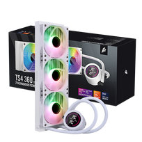 1STPLAYER TS4 360, 360 mm AIO procesoriaus aušintuvas, ARGB, LED ekranas, baltas