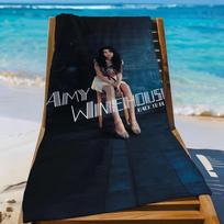 Singer Amy Winehouse Towel Sports Quick Dry Travel Camping Gear Sandproof Soft Light Large Beach Towel STJ40x70CM blue