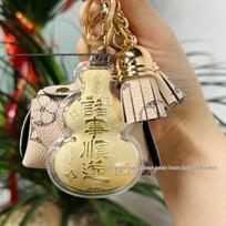 999 Pure Gold Keychain Lucky Bag: Good Luck Wealth Pendant, Festival Gift brown