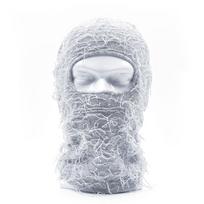 Hot Sell High Quality Winter Snowboarding Sports Multi-color Full Face Checked Distressed Windproof 100% Polyester Balaclava white