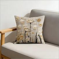 Dandelion Wildflower Pillow Cover 2D Print Boho Botanical Cushion Case For Sofa Bed Couch Cozy Neutral Home Decor Peach skin 35*35(CM)-1Pcs