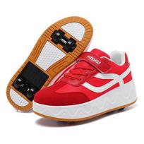 Flash Roller Skate Shoes Kids Snickers with Wheels Children Rollerskates Fashion Outdoor Sports Shoes Girls Boys Gifts for Kids 40 raudona