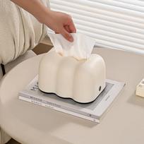 Luxury Creative Milk Cloud Living Room Tissue Box Wall Mounted Car Use Paper Towel Holder Ornament Elegant Design Multi-function white