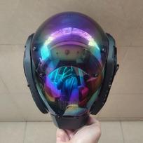 Cyber Punk Cosplay Mask Full Face Helmet With Iridescent Lens For Halloween Music Festival Comic-Con Bar Party Props Adult Gift blue