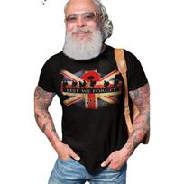 Rememberance Day Poppy Lest We Forget We Will Remember Soldier T-Shirt. Summer Cotton Short Sle XXL gray