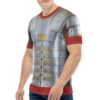 Easy Roman Costume Men, Gladiator Armor Soldier Halloween Costume T-Shirt 120 gray