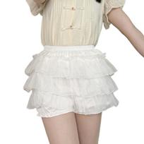 Elastic JK Petticoat Sweet Tutu Puffy Skirt Comfortable Summer Safety Shorts  Daily Wear Conventional White white