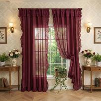 1 Panel Ruffle Window Curtain,Romantic Ruffle Curtains for Bedroom, Living room,or Dining Room Farmhouse Cottage Home Decortion W100xH200cm 1 panel gray