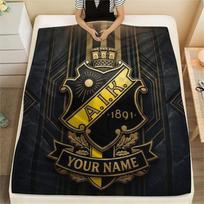 Custom Name AIK Flannel Blanket, High quality Comfortable for All Seasons, Home Decor, Warmth and Comfort 80cmx120cm brown