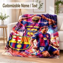 Custom Text Flannel Blanket Lamine Yamal Print Warm Cozy Blanket Home Sofa Bedding 130cmx150cm
