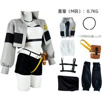 GACHIAKUTA Guita Riyo Rudo Cosplay Kostiumas Mėlynas Kombinezonas Pižama Anime Kasdienis Drabužis Helovino Siuvinėjimas Viršutinė Liemenė Trumpų Plaukų Perukų Rinkinys S