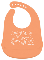BABOO peachy keen, 4+ mėn, silikoninis, oranžinis seilinukas, 1 vnt.