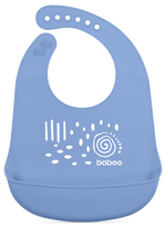 BABOO blue haze 4+ mėn, silikoninis, mėlynas seilinukas, 1 vnt.