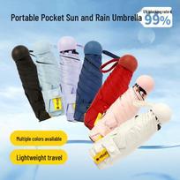 Retro aliejinės tapybos automatinis skėtis nuo saulės ir lietaus – Moteriškas nešiojamas apsauginis nuo saulės skėtis Five-Fold Manual 6 Ribs (Compact Pocket Umbrella) gray