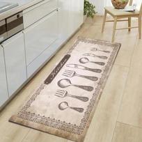Virtuvinis animacinių gyvūnėlių kilimėlis - Stalo įrankių raštas Namų dekoracija su virtuvės meilės dizainu Miegamojo kilimai svetainei 40X120CM white
