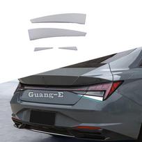 For Hyundai Elantra Avante    Stainless Steel Car Rear Tail Light Lamp Trim Decoration Eyebrow Exterior Accessories black