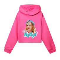 5530 Kids Girls Nastya Printed Fashion Casual Long Sleeves Hoodies 160cm rožinė raudona spalva