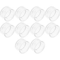 10 Pcs Shaker Cup Lids Cocktail Covers Round Smooth Surface Caps Plastic Tumbler Splash-proof Functional white