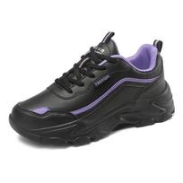 Aukštos kokybės juodi odiniai platforminiai batai moterims Madingi moteriški bėgimo bateliai Nauji dizainerių sportbačiai moterims Zapatos De Mujer 35 violetinė
