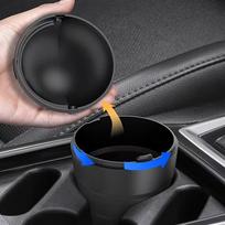 Universal 2L Car Garbage Can Swing Lid Auto Organizer Storage Box Cute Mini Trash Bin for Road Trips and Travel A gray