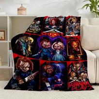 1 vnt. Chucky's Helovino siaubo flanelės pledas, dovana, tinkamas tiek vyrams, tiek moterims, minkštas, idealus lovoms ir sofai, gimtadienio ar Kalėdų dovana 130x150cm
