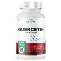 Zespo Quercetin 650mg with Bromelain & Elderberry - Advanced Immune Support, Antioxidant, Sinus Comfort, Respiratory Health - Non-GMO & Vegan 60