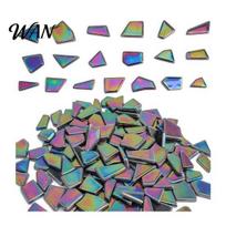 Bulk Glass Tiles for Projects Iridescent Mosaic Crafts, 200/400g Broken Mixed Irregular Shapes Pieces DIY Home Garden Art Projects, Handmade 200g