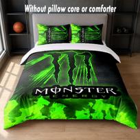 Monster Energy Design Bed Bedding Set 1 Duvet Cover + 2 Pillowcases Soft Breathable Household Bed Linens 135cm*200cm