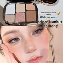 HERORANGE 6-Color Multi-Use Palette: Eyelid, Highlight & Contour in One, Ideal for Beginner Makeup. gray