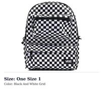 Vans Polyester Backpack Regular Unisex Black White Plaid VN000GP1DWW One Size 1 balta