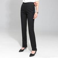 Women's Mid‑Rise Straight Leg Suit Pants Stretch Office Work Business Formal Dress Trousers M juoda