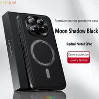 For Redmi Note 14 13 15 Pro Plus High End Magnetic Wireless Charging Leather Phone Case For Redmi Note 15 14 13 12 Pro/+ Case Redmi Note 14 Pro+ 5G (Gl juoda