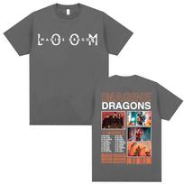 Imagine Dragons Loom Pasaulinio turo T-shirt Vyrams ir Moterims Vasariniai Medvilniniai Drabužiai Trumpomis Rankovėmis 3XL red