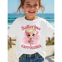 Italian Brainrot Animals Kids T-Shirt Ballerina Cappuccino Short Sleeve Tops for Kids Funny Meme Cute Tee Tops Summer Clothing 110 blue