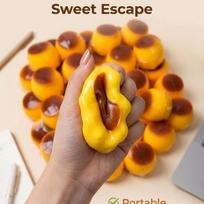 1Pcs Simulation Caramel Pudding Stress Ball Food Shaped Squeeze Fidget Toy Asmr Sensory Stress Relief Toy For Kids Adults Gift yellow