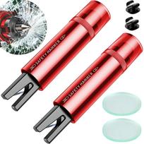 2-in-1 Car Emergency Hammer, Window Breaker and Vehicle Escape Tool 2Pack red