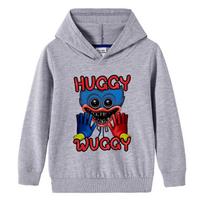 Vaikiškas 3D džemperis su gobtuvu Huggy Wuggy, užtraukiamas, Poppy Playtime 100cm pilka