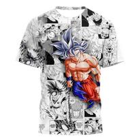 Dragon Ball Super Goku Ultra Instinct 3D Print T-shirt Unisex Comic Panel Graphic Streetwear Daily Casual Outfit for Anime Fans 4XL gray