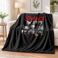 Slipknot Flannel Throw Blanket Soft Warm Cozy For Sofa Bed Indoor Home Bedroom Use 80cmx120cm gray