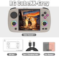 ANBERNIC RG CubeXX Handheld Game Console Retro Video Gaming Console 3.95  IPS 720*720 Screen Linux WIFI Bluetooth HD Output PSP pilka spalva