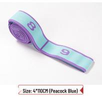 For Yoga Resistance Band Kids And Adults Stretch Dance Fitness Trainer 9-loop elastic band-peacock blue (110cm) white