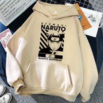 2025 Užsienio prekyba Nauja japoniškų komiksų serija Naruto Aksesuarai Mada Harajuku Spausdintas Vyriškas ir Moteriškas Džemperis su Gobtuvu S white