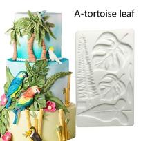 Multiple Graphic Turtle Leaf Lavender Flamingo Parrot Model Cute Fruit Shape Silicone Cake Decorate Mold Home KitchenBaking Tool Tortoisel gray