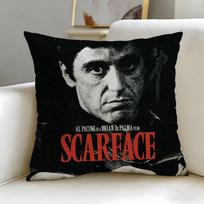 classic movie Scarface Cushion Cover Soft & Easy-Wash Pillow Case – Versatile for Couch, Bed, Travel and Office 45cmx45cm black